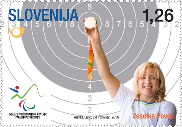 Nova poštna znamka: Slovenske paraolimpijske medalje - Veselka Pevec