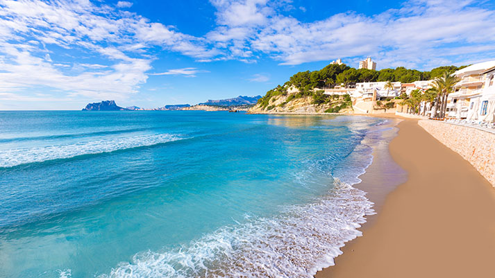 Moraira playa El Portet beach turquoise water in Alicante